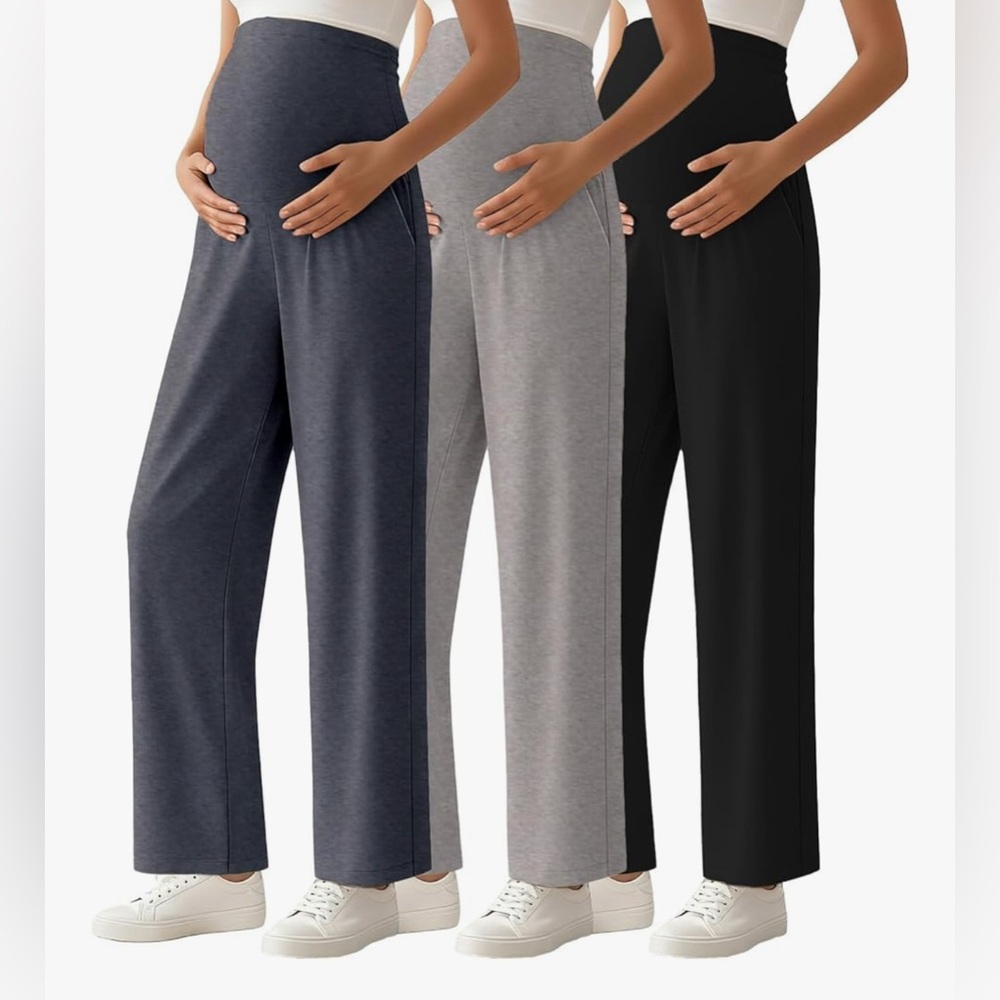 NEW 3 Pairs of Stretch Yoga Pants Maternity Soft